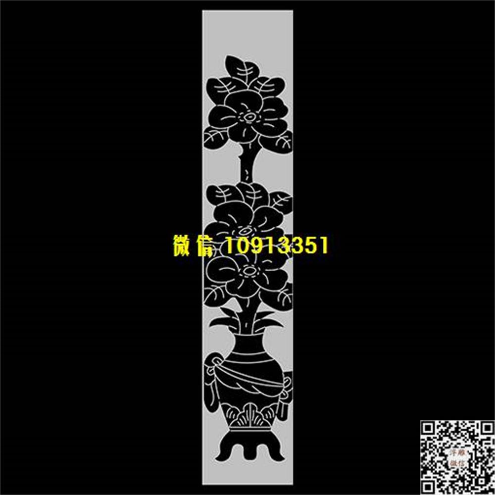 精雕图205牡丹花瓶精雕图线雕图线条图单线铣底图_电脑雕刻plt文泰矢量图精雕图浮雕图